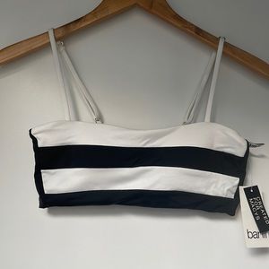 NWT BAR lll Colorblock Bikini Top - white black XS